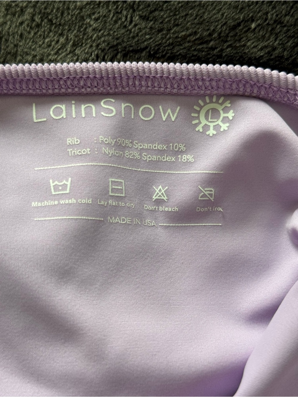 LainSnow Lilac One-Piece Swimsuit with White Trim - Picture 3 of 5